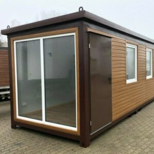 Wohncontainer-Gartenlaube 6×2,40 Meter in Holzausführung