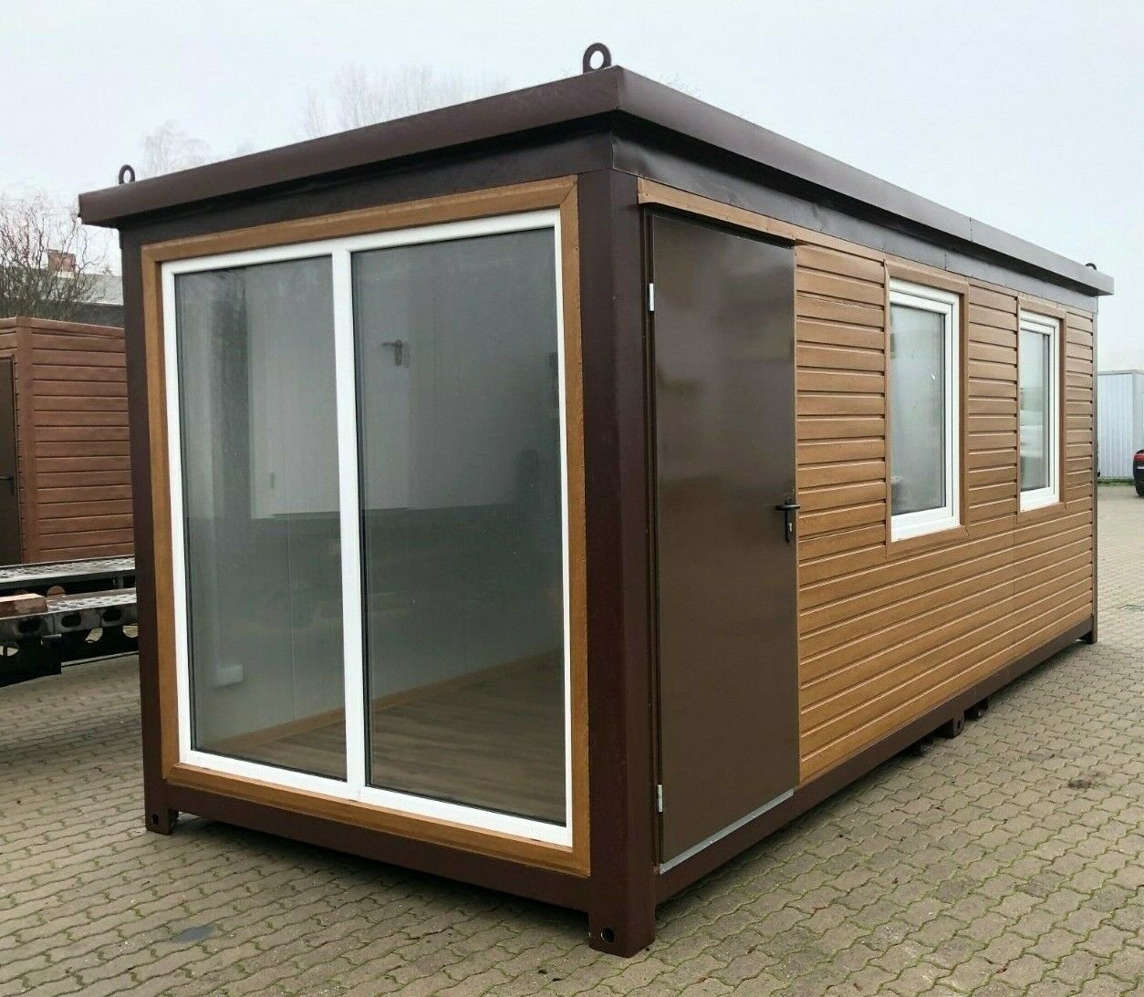 Wohncontainer-Gartenlaube 6×2,40 Meter in Holzausführung – Bild 2