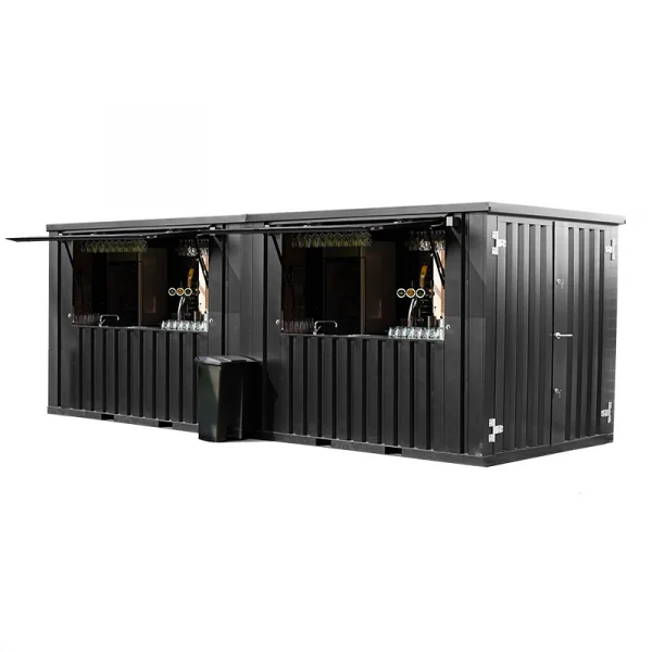 Zerlegbarer Barcontainer 8×2 Meter Schwarz RAL 9005-Neu