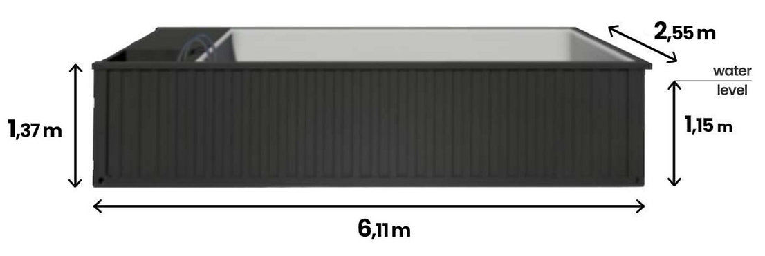 Containerschwimmbecken 6,2m x 2,5m gebrauchsfertig, Komfortpaket-Neu – Bild 6