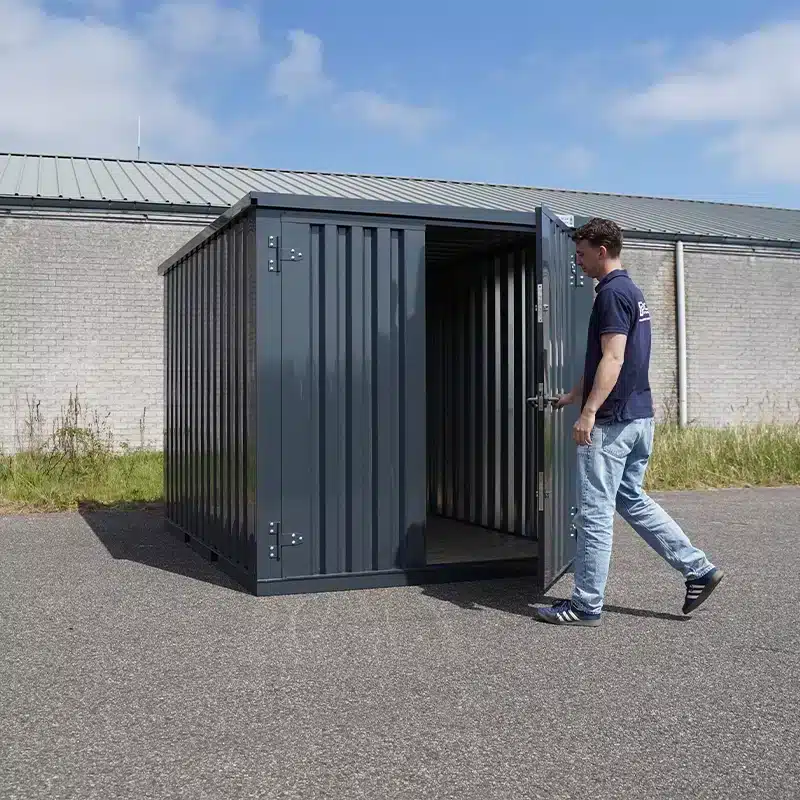 Container 3 x 2 Meter Doppeltür an der kurzen Seite Anthrazit RAL 7016-Neu – Bild 4