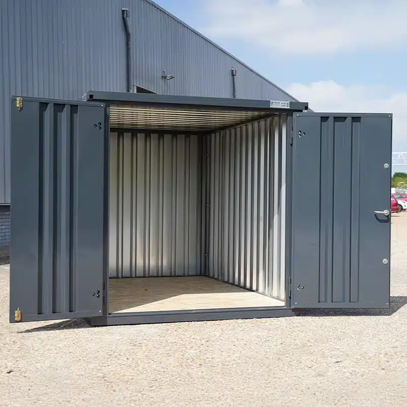 Container 3 x 2 Meter Doppeltür an der kurzen Seite Anthrazit RAL 7016-Neu – Bild 3